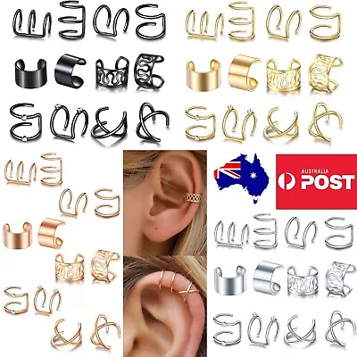 $5.80 • Buy Surgical Steel Ear Cuff Huggies Assorted Styles Clip On Non Piercing Earrings AU