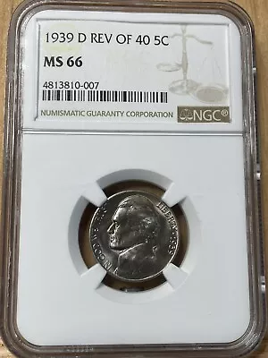 1939-D Reverse Of 40 MS66 Jefferson Nickel • $119.99
