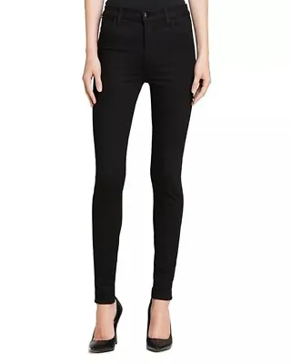 J Brand Maria High-Rise Skinny Jeans Women's Size 26 Vanity With Pockets Black • $49.85