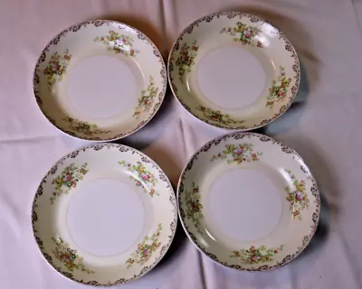 Antique Meito Fine China Soup/Salad Bowls Flowers Hand Painted Flowers Japan • $17