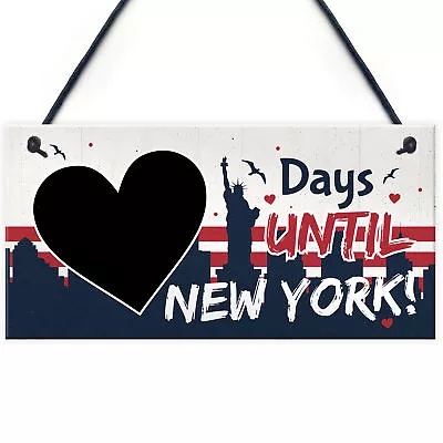 Chalkboard Days Until New York America Holiday Countdown Plaque Sign Gifts • £3.99