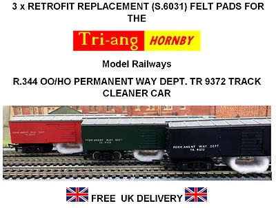 £2.50 • Buy 3 X Replacement Track Cleaning Felt Pads For Tri-ang Hornby R.344 Track Cleaner