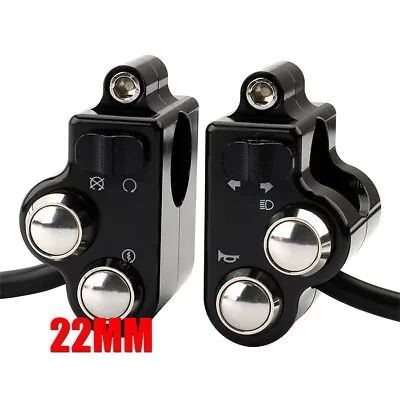 Black CNC 22mm Motorcycle Handlebar Switch Control Horn Turn Signal Start Kill • $86.83