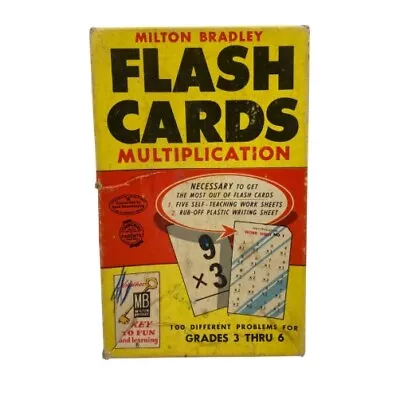 Vintage Flash Cards 1963 Milton Bradley Multiplication 4945 • $12.95