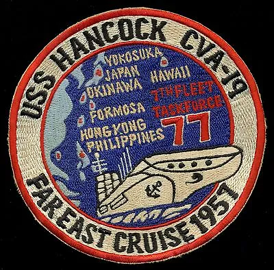 USN USS Hancock Far East Cruise 1957 7th Fleet Patch S-12 • $15