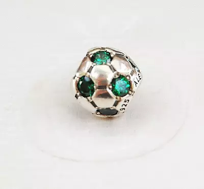 $98.50 • Buy Genuine Pandora Green Soccer Ball Charm  790444CZN - Retired