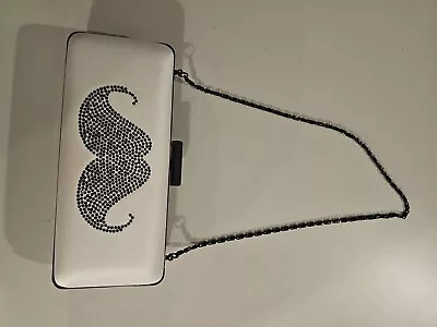 Kate Landry Womans Off Whit Mustache Cocktail Purse • $24.99