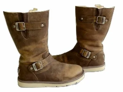 Ugg® Australia Kensington 5678 Toast Leather Pull On Boots Uk 5.5 Usa 7 Rrp £240 • £79.99