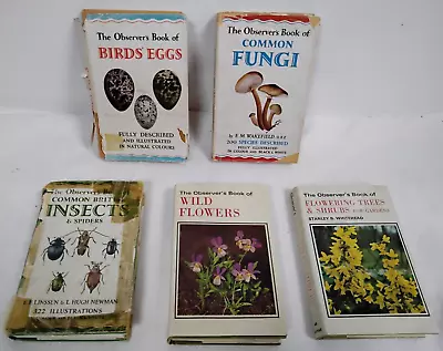 The Observer's Book Of: Fungi Insects Flowers Birds Eggs 1950s-70s GA922- Z52 • £20
