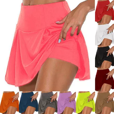 Plus Size Women Summer Sport Skorts Gym Yoga High Waist Shorts Mini Skirts Dress • £8.15