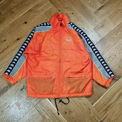 Kappa Jacket Oversized Orange 90s Retro Vintage Y2k Hipster 80s Small Quilted  • £9.99