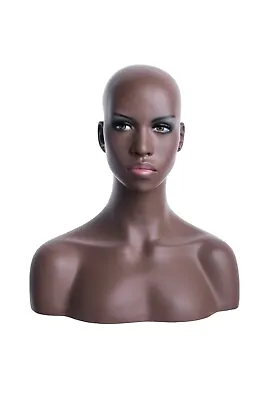 African American Female Adult Fiberglass Mannequin Head With Realistic Face • $81.51