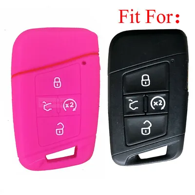 $4.96 • Buy Fit VW Atlas Tiguan Jetta 4 Button Smart Remote Key Fob Silicone Case Cover Rose