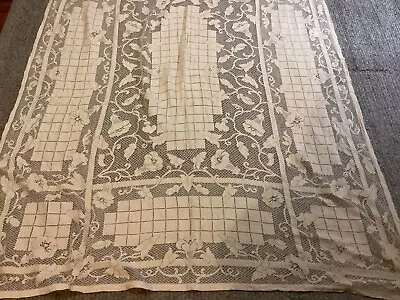 Vintage Lace Tablecloth Ivory Colour Rectangular  • $30