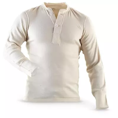 Genuine US Military Issue Thermal Top Wallace Beery Henley Vintage Thermal • $34.99