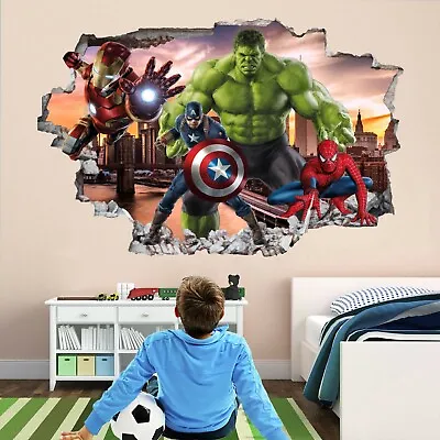 Avengers Superhero Wall Art Stickers Mural Decal Hulk Spiderman Iron Man EA89 • £19.99