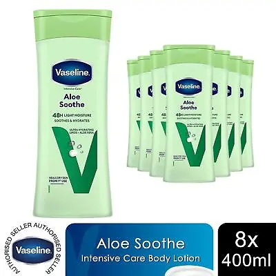 Vaseline Intensive Care Body Lotion Aloe Soothe 48H Light Moisture 400ml 8 Pk • £20.49