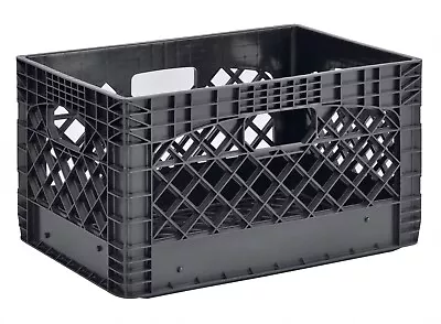 New Juggernaut Storage 24QT Plastic Heavy-Duty Milk Crate Black • $18.47