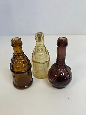 Vintage Lot Of 3 Small 3  Wheaton Glass Bottles 1 Ball & Claw Bitters Advertise • $17.60