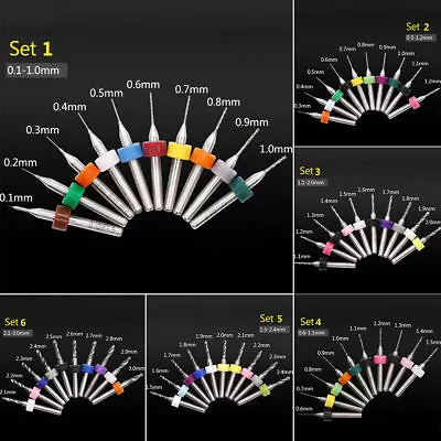 10Pcs 0.1mm-3.0mm PCB Print Circuit Board Carbide Micro Drill Bits Set Tool US • $8.59