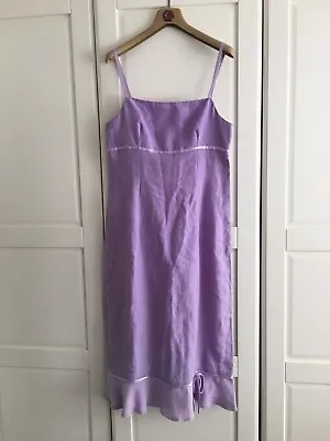£27 • Buy Renato Nucci Pretty Lilac Linen Dress Size 10/12 Wedding/occasion Exc Cond