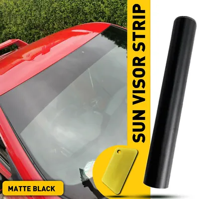 Universal Windshield Banner Matte Black Vinyl Decal Sun Strip 60 X10  • $10.44