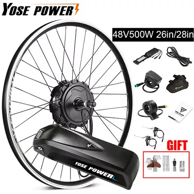 Electric Bike Conversion Kit With Battery 48V 500W 26in 28in Hub Motor Wheel • $227.99