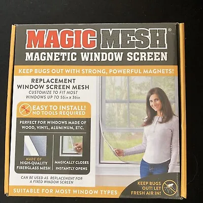 Magic Mesh Magnetic Window Screen 55  X 36  Keeps Bugs Out Brand New • $13