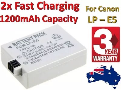 2x LP-E5 Rechargeable Li-ion Battery 4 Canon EOS 450D 500D 1000D Kiss F X3 X2  • $19.81