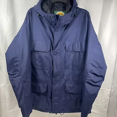 Cabela’s Men's Navy Blue Gore-Tex Coat Barn Chore Rainwear Guidewear Jacket XL • $48.99