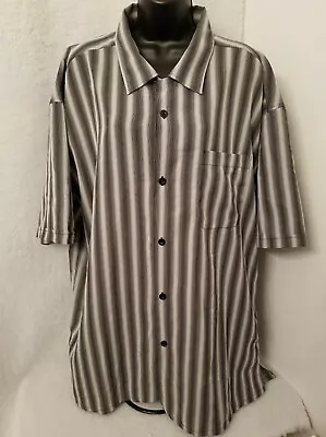 Veezo Wear Button Down Shirt Size XL Mens Black White Striped • $24.69