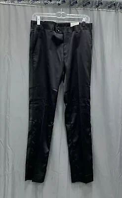 Paisley & Gray Men Black Slim Fit Satin Dress Pants - Size W30 L32 • $9.99