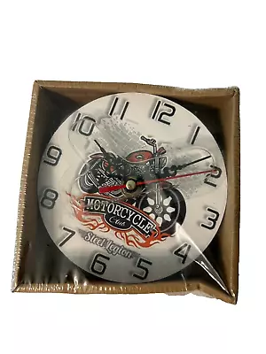 Decorative Motorcycle Clock Man Cave Garage Den 4.5 In • $7.99