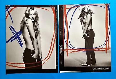 Magazine 2 Page  Print AD -Supermodel KATE MOSS C Klein  Fashion JEANS Legs Feet • £15.52