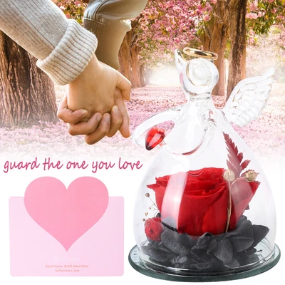 $14.90 • Buy 5 Type Rose In Glass Dome Eternal Enchanted Forever Night Light Valentine's Gift