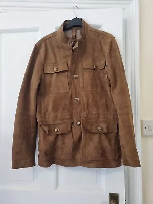 Massimo Dutti Mens Cord Leather Jacket Size M • £0.99