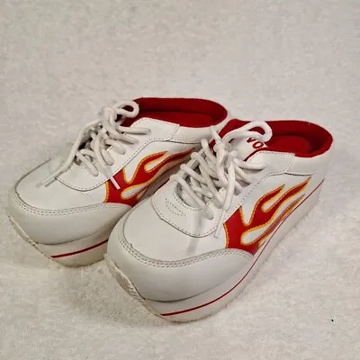 Vintage Volatile Flame Platform Leather Sneakers Chunky Shoes 90s Y2K Size 7.5 • $83.44