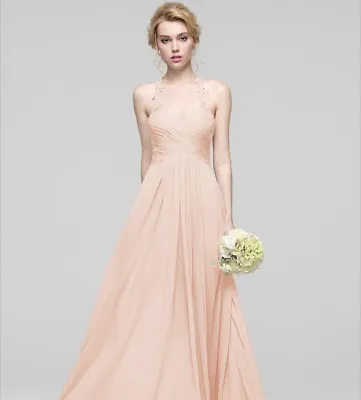 £39.99 • Buy Bridesmaid Dress JJs House A-Line Floor-Length Chiffon Prom Dress Size 10 BNWT