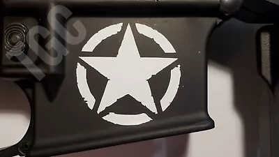 (3) Vintage Army Star VINYL DECAL AR Airsoft MSR Lower Magwell Sticker Magskin • $4.69