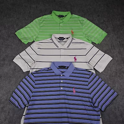 Polo Ralph Lauren Shirt Mens XL LOT OF 2 Blue Green Golf Performance Pink Pony • $29.99