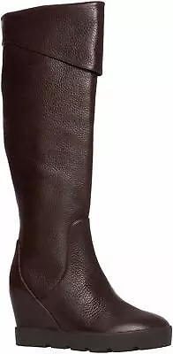 Max Studio Zuni Wedged Lug Soled Leather Boots- Dark Brown US 8M • $66.49