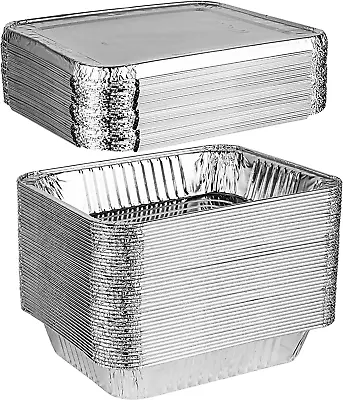 Disposable 9 X 13 Aluminum Foil Pans With Lids Half Size Deep Steam Table Bakewa • $49.35