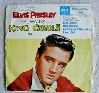 Elvis Presley King Creole Import Rock Pop 50's 7  45rpm Record & PS + BonusElvis • $48.88