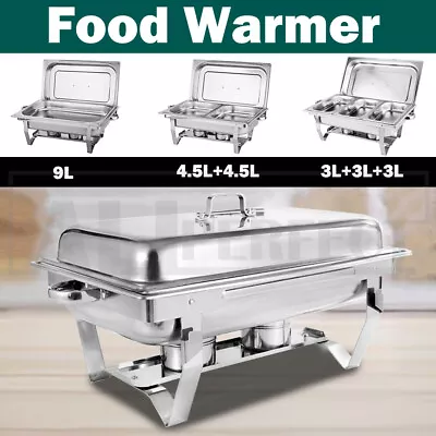 9L/4.5L*2/3L*3 Multi Stainless Steel Bain Marie Dish Chafing Buffet Food Warmer • $36.55