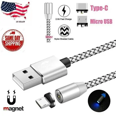 UGI 3ft Round Magnetic Micro USB Type-C IOS Fast Charger Charging Cable LOT US • $3.48