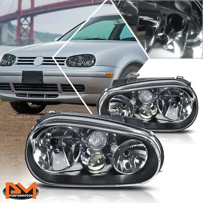 For 99-06 Volkswagen Golf/Cabrio Black Housing Headlight W/Projector Fog Lamp • $89.89