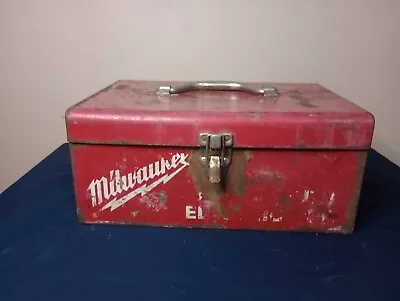 Vtg Milwaukee Heavy Duty Electric Tool Metal Box W/Tray Case Only  • $40