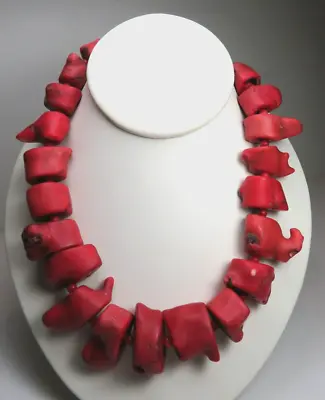 Stunning Kenneth Lane Large Segmented Red Coral Adjustable Chain Necklace 16-20  • $85