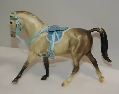 £24.99 • Buy Handmade Blue Iridescent Saddle Set Classic 1:12 Scale Breyer Horse NOT Incl.