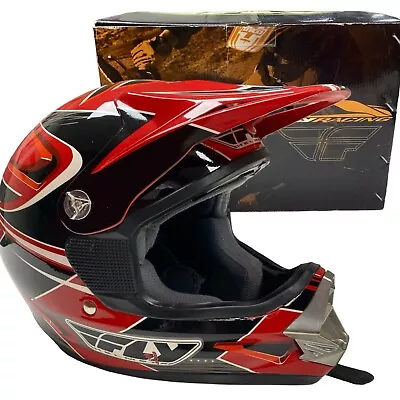 Fly Racing Venom Red Black & Silver Helmet 73-3432S With Box & Bag Size Small • $49.49